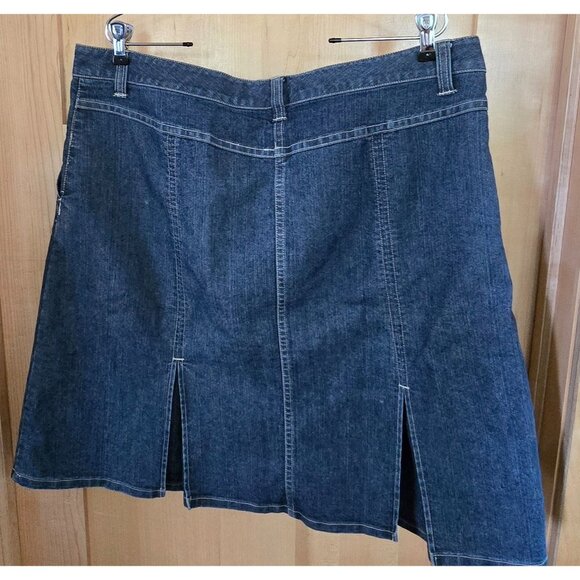 Christopher & Banks Womens Stretch Denim Skirt A line boho cottagecore teacher - Picture 3 of 7